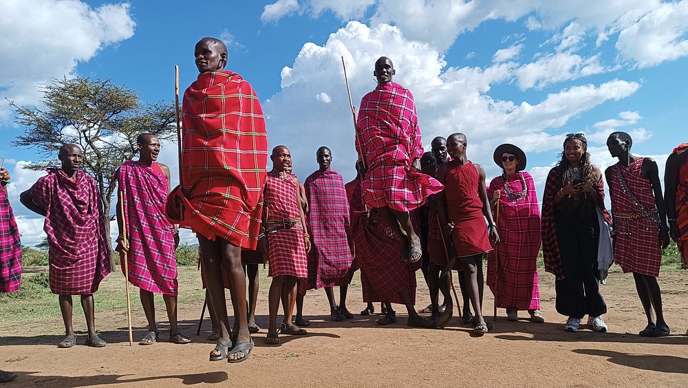 Masai people in the Masai Mara National reserve