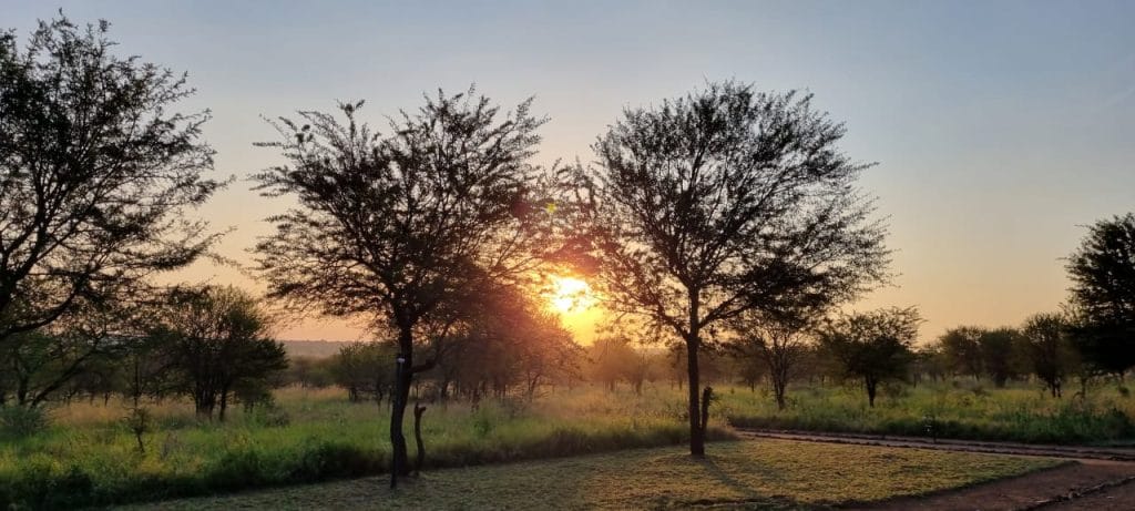 Sun set in Serengeti National Park